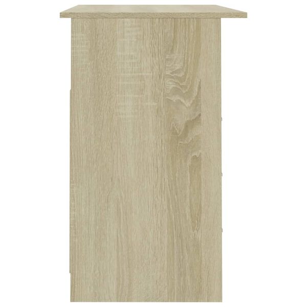vidaXL Desk with Drawers Sonoma Oak 110x50x76 cm Engineered Wood