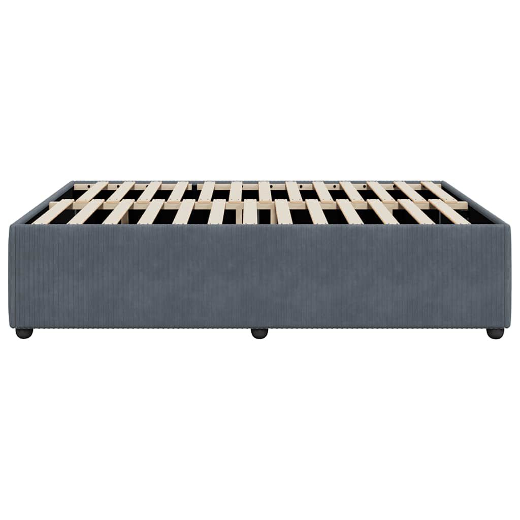 vidaXL Bed Frame without Mattress Dark Grey Queen Velvet