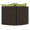 vidaXL Garden Corner Sofas with Cushions 2 pcs Brown Poly Rattan