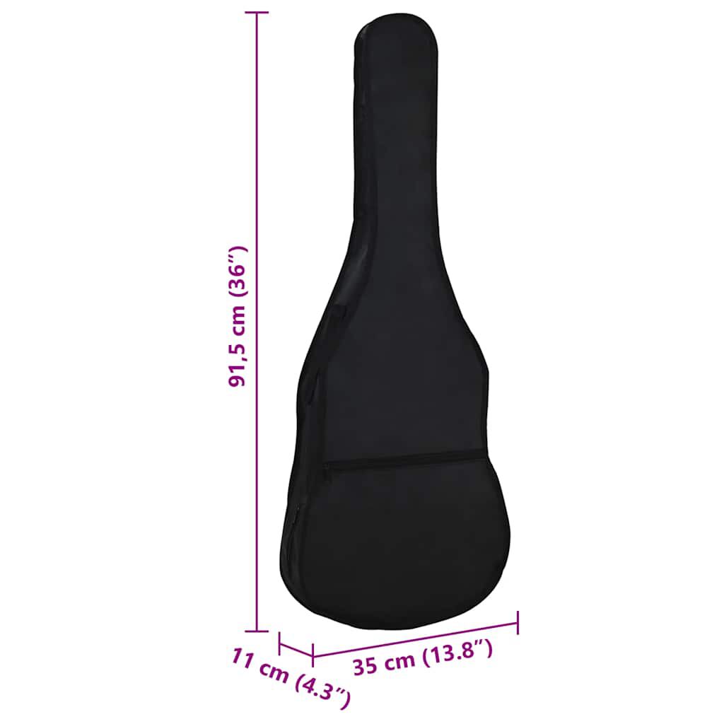 vidaXL Guitar Bag for 1/2 Classical Guitar Black 94x35 cm Fabric