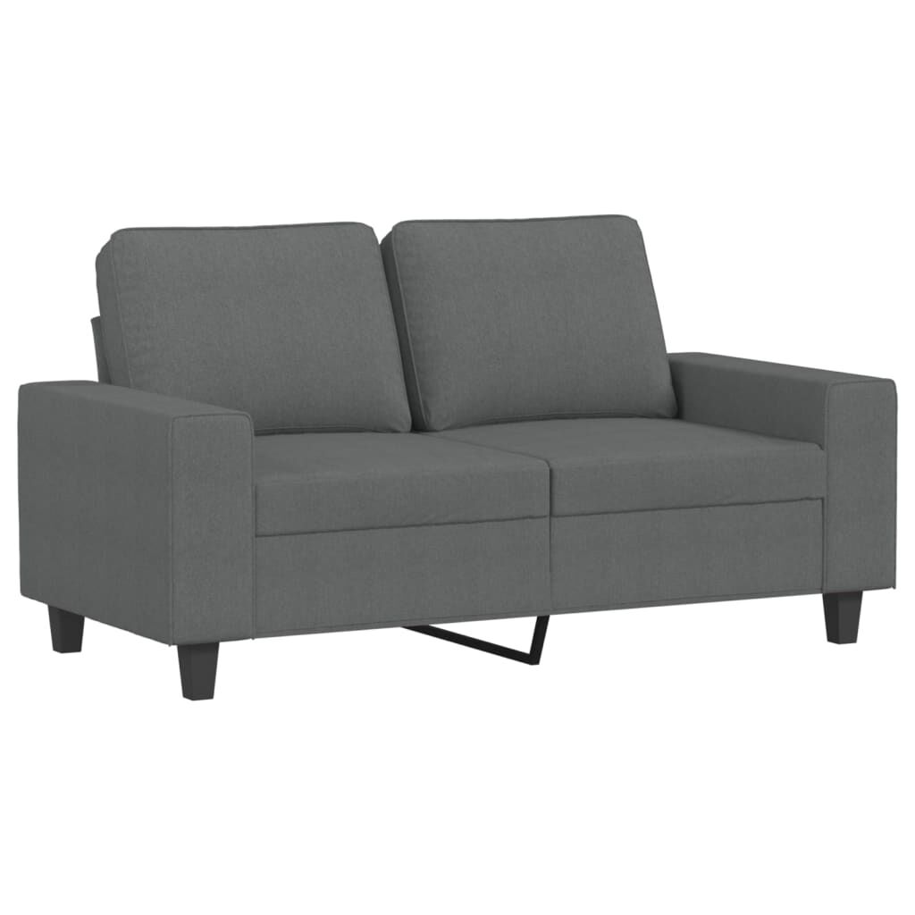 vidaXL 2 Piece Sofa Set Dark Grey Fabric