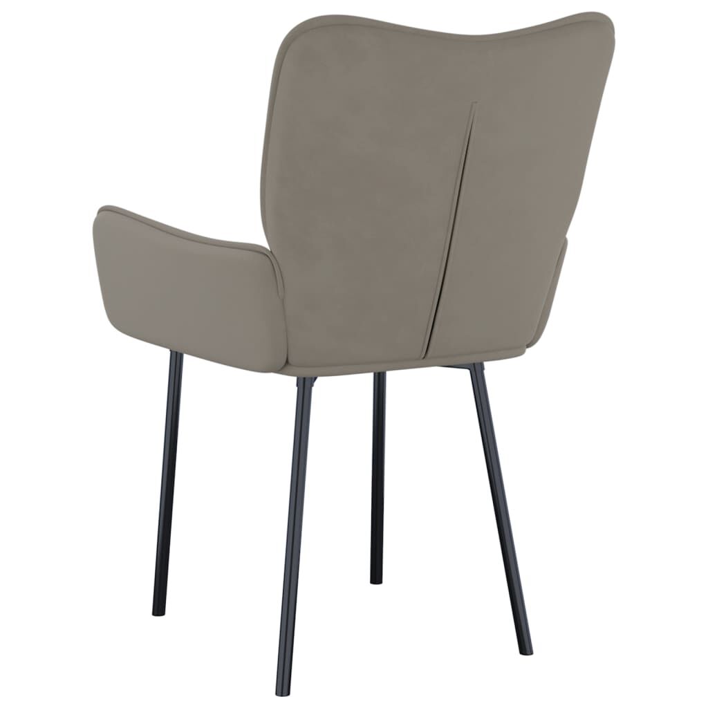 vidaXL Dining Chairs 2 pcs Light Grey Velvet