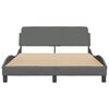 vidaXL Bed Frame "Dover" Dark Grey 137x190 cm Double Fabric