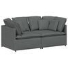 vidaXL Modular Sofa with Cushions Fabric Dark Grey