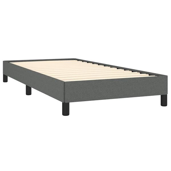 vidaXL Bed Frame without Mattress Dark Grey 100x190 cm Twin Fabric