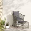 vidaXL 2 Piece Garden Lounge Set with Cushions Grey Poly Rattan