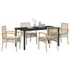 vidaXL Garden Dining Set 5 pcs Beige Poly Rattan