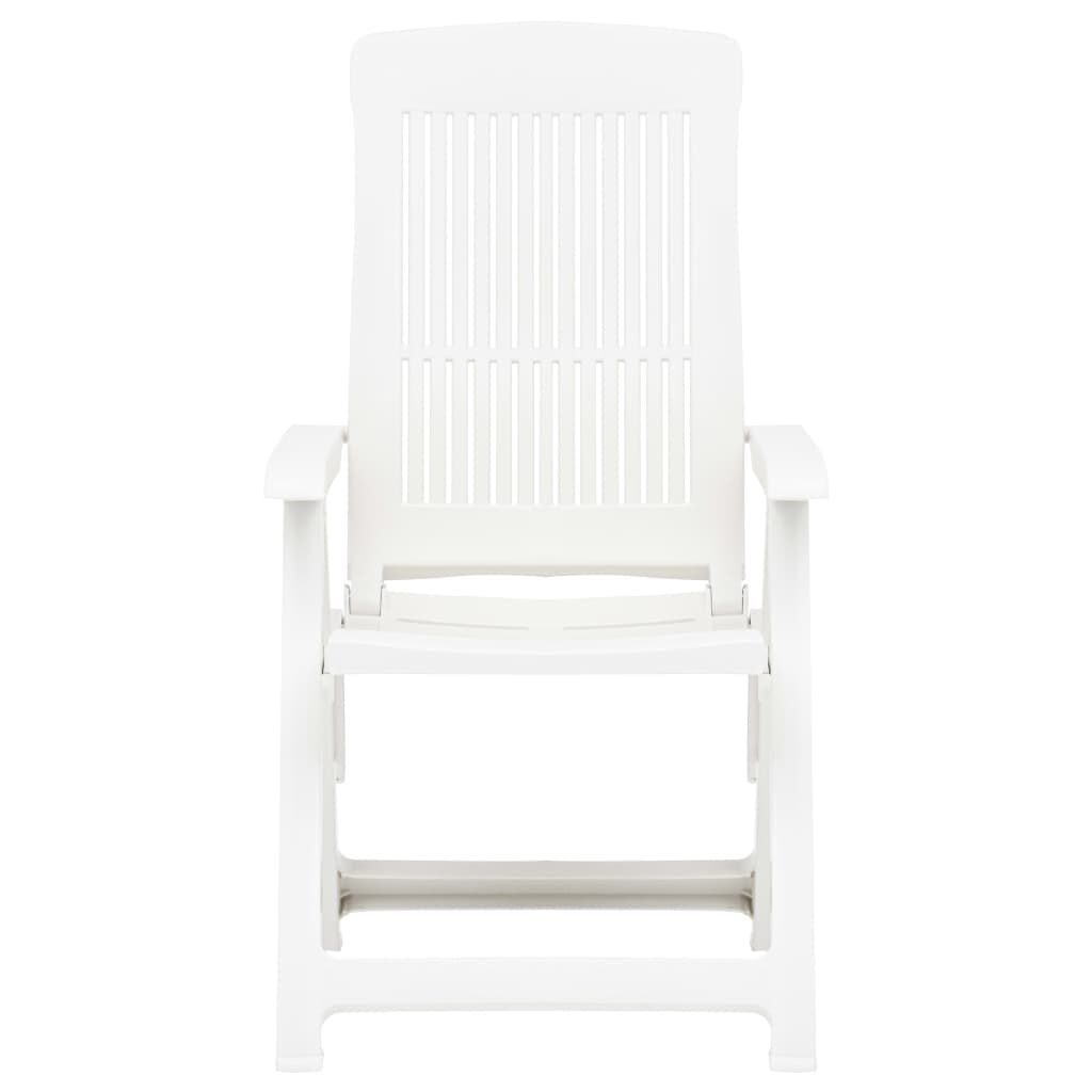 vidaXL Garden Reclining Chairs 2 pcs Plastic White