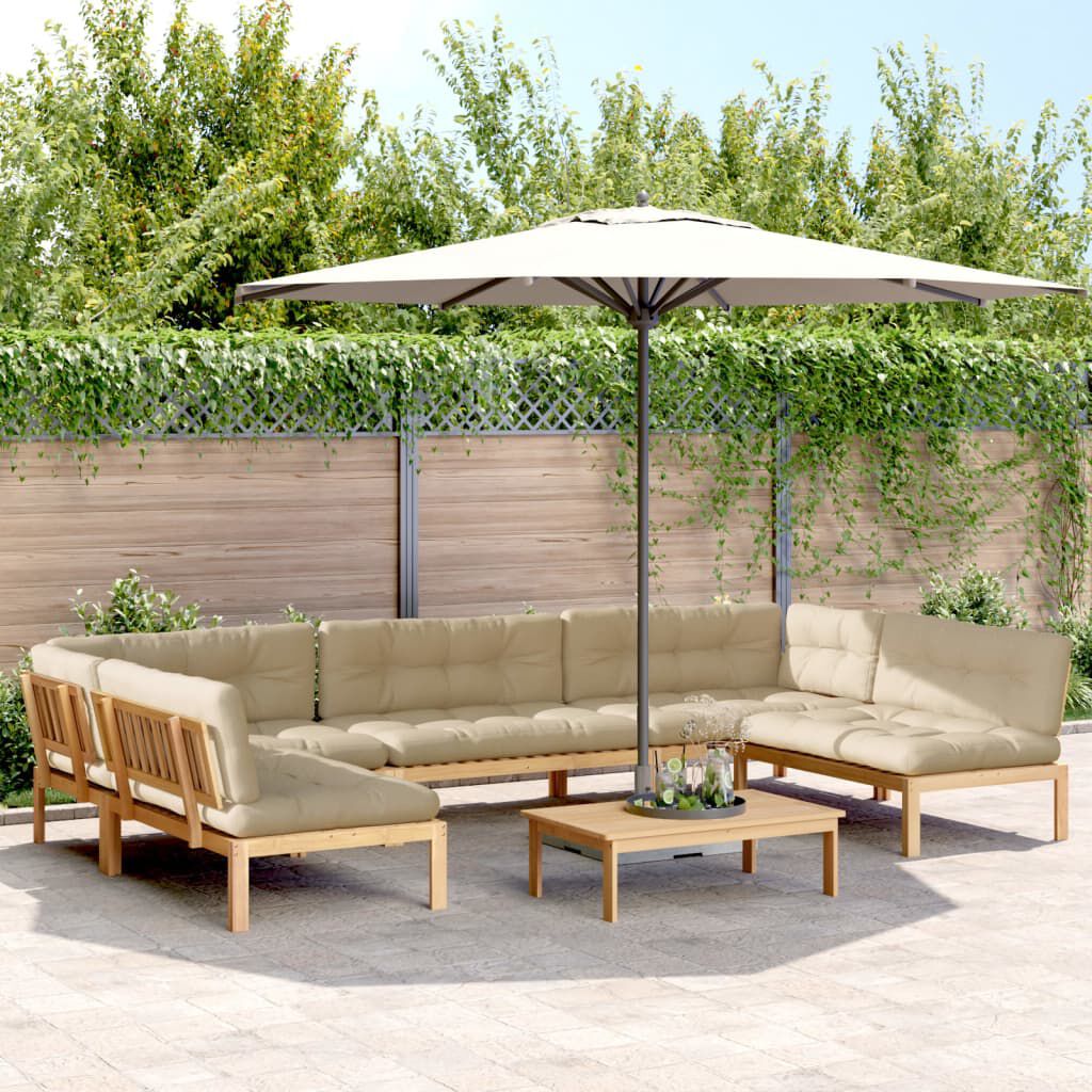 vidaXL 6 Piece Garden Pallet Sofa Set with Cushions Solid Wood Acacia