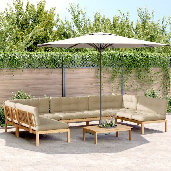 vidaXL 6 Piece Garden Pallet Sofa Set with Cushions Solid Wood Acacia