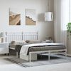 vidaXL Metal Bed Frame without Mattress with Headboard White 135x190cm