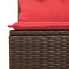vidaXL Reclining Garden Bench with Cushions Brown Poly Rattan