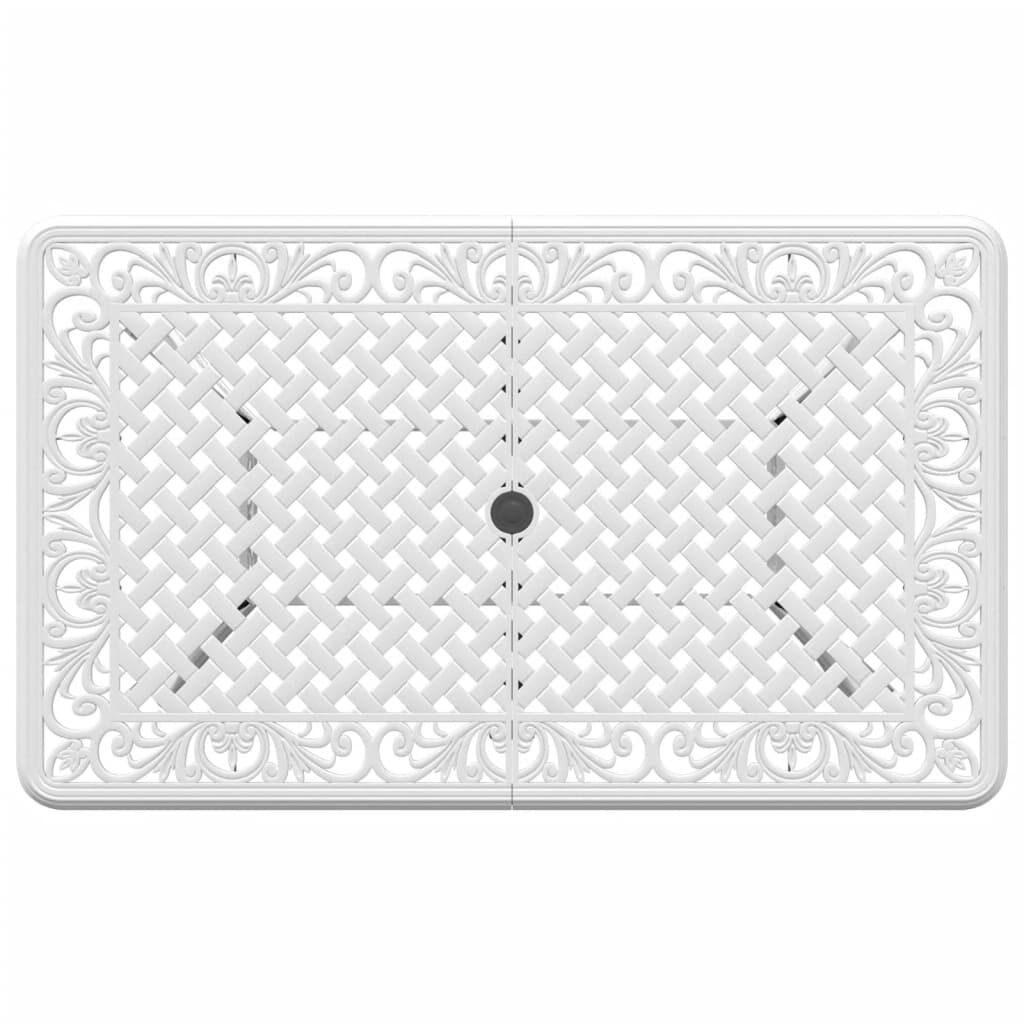 vidaXL Garden Table White 150x90x72 cm Cast Aluminium