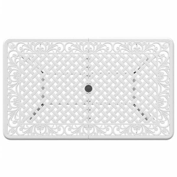 vidaXL Garden Table White 150x90x72 cm Cast Aluminium