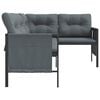 vidaXL Garden Corner Sofa Anthracite Steel and Textilene