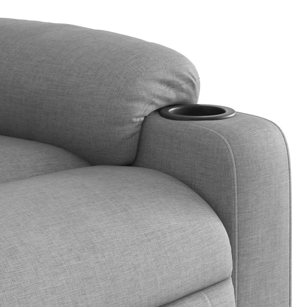 vidaXL Stand up Massage Recliner Chair Light Grey Fabric