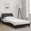 vidaXL Bed Frame "Dover" Black and White 100x190 cm Faux Leather