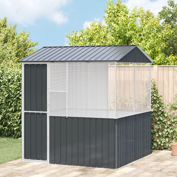 vidaXL Bird Cage Anthracite215x78x200 cm Galvanised Steel