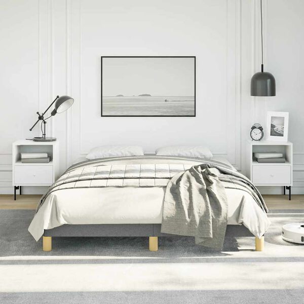 vidaXL Bed Frame without Mattress Dark Grey 137x190 cm Full Fabric