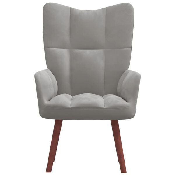 vidaXL Relaxing Chair Light Grey Velvet