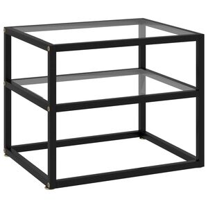 vidaXL Console Table Transparent 50x40x40 cm Tempered Glass