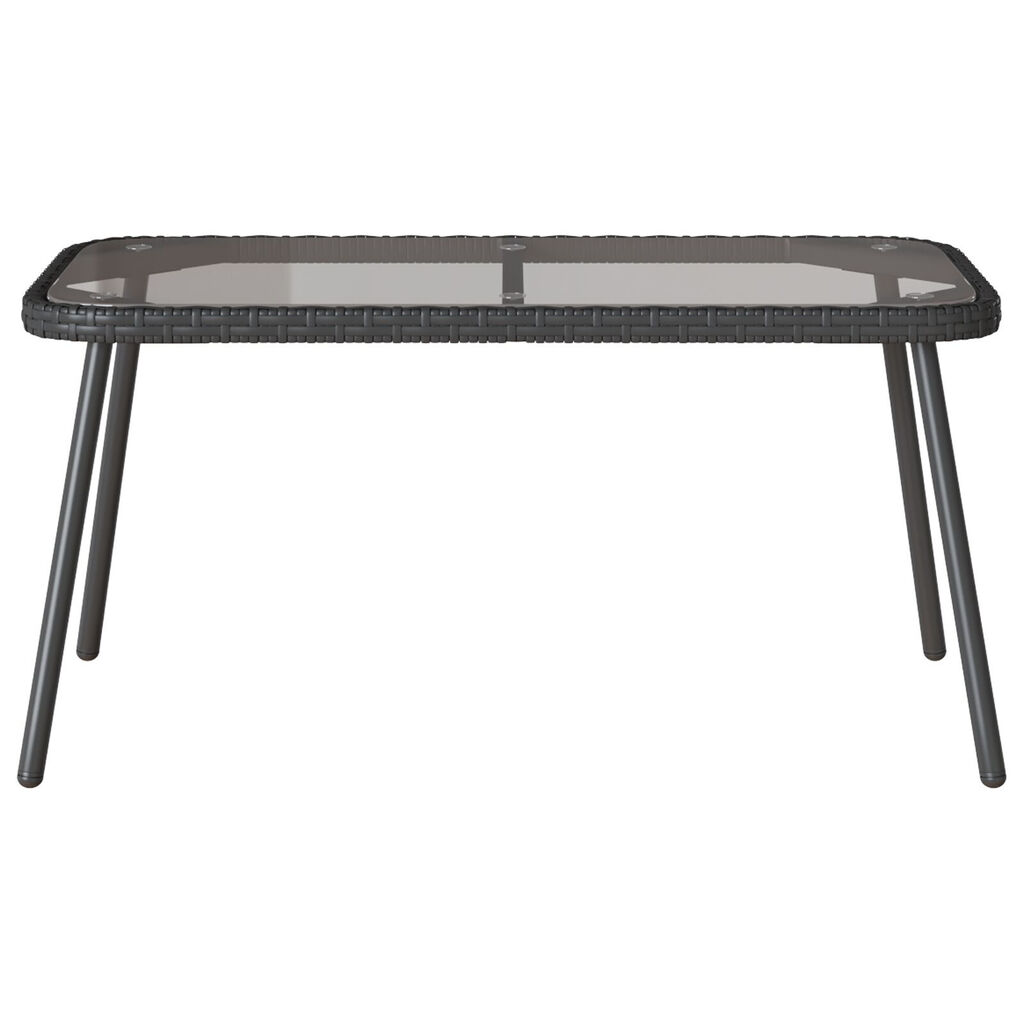 vidaXL Coffee Table Black 90x45x42 cm Poly Rattan
