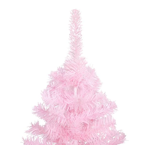 vidaXL Artificial Pre-lit Christmas Tree with Stand Pink 240 cm PVC