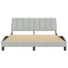 vidaXL Bed Frame without Mattress "Hanko" Light Grey 152x203 cm Queen Velvet