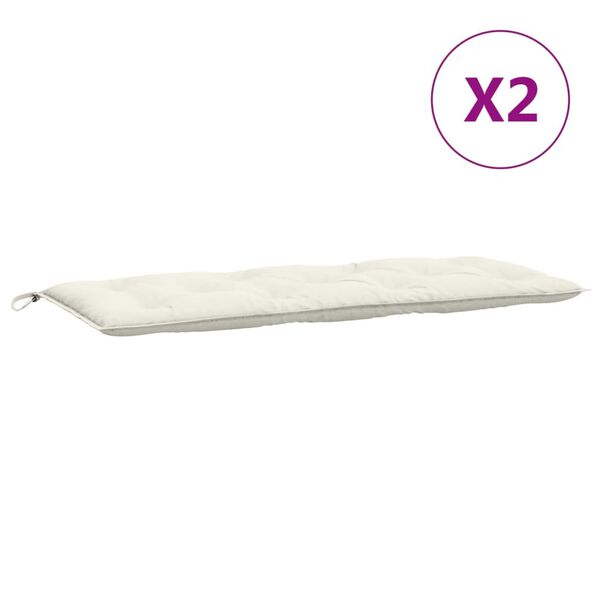 vidaXL Garden Bench Cushions 2 pcs Melange Cream 120x50x7 cm Fabric