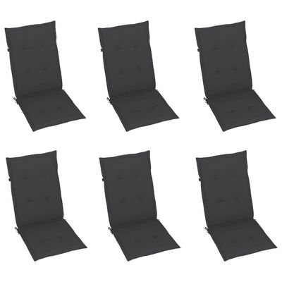 vidaXL Garden Reclining Chairs 6 pcs with Cushions Solid Acacia Wood