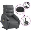 vidaXL Electric Stand up Massage Recliner Chair Grey Faux Leather