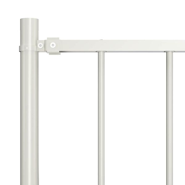 vidaXL Fence Panel with Posts Powder-coated Steel 1.81x0.75 m White