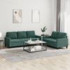 vidaXL 2 Piece Sofa Set with Cushions Dark Green Velvet