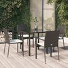 vidaXL 5 Piece Garden Dining Set with Cushions Black Poly Rattan