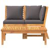 vidaXL 3 Piece Garden Lounge Set with Dark Grey Cushion Solid Acacia Wood