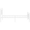 vidaXL Metal Bed Frame without Mattress with Footboard White 100x200cm