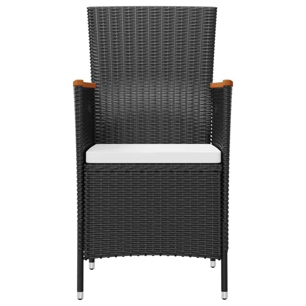 vidaXL 7 Piece Outdoor Dining Set with Cushions Poly Rattan