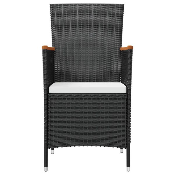 vidaXL 7 Piece Outdoor Dining Set with Cushions Poly Rattan