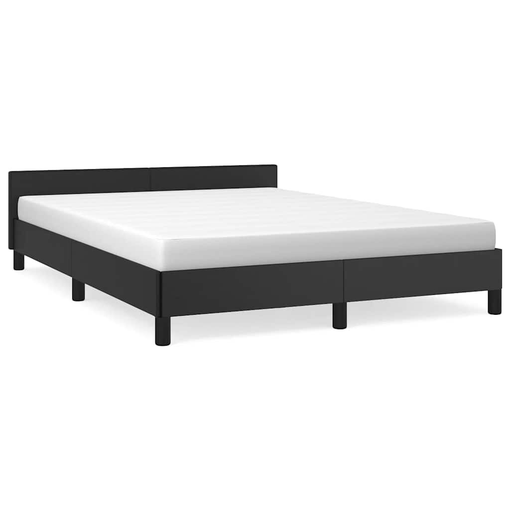 vidaXL Bed Frame without Mattress Black Queen Faux Leather