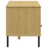 vidaXL TV Cabinet with Metal Legs Brown Solid Wood Pine OSLO