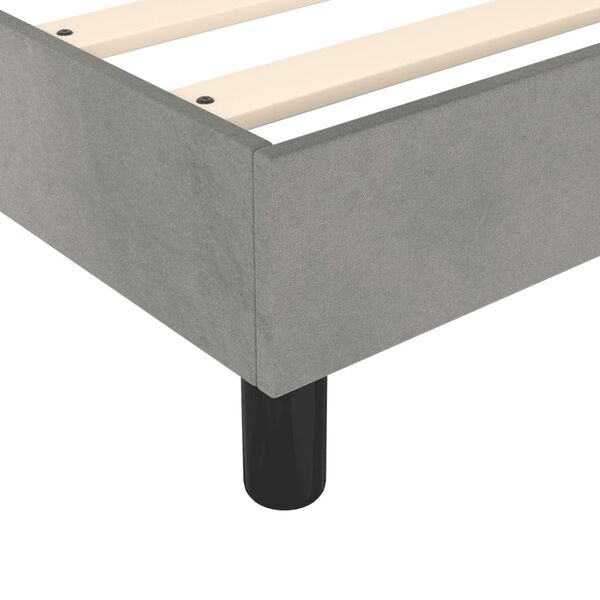 vidaXL Bed Frame without Mattress Light Grey Twin XL Velvet (US Only)