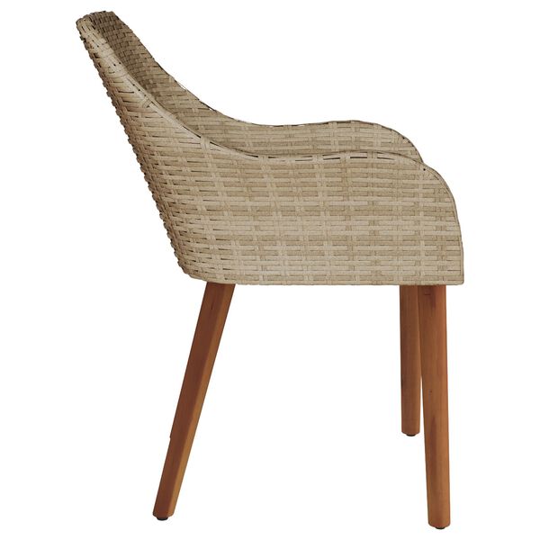 vidaXL Garden Chairs with Cushions 2 pcs Beige Poly Rattan