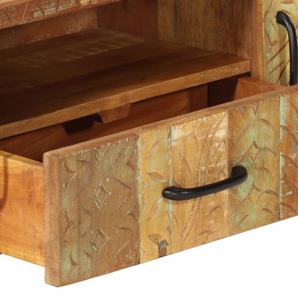 vidaXL Hand Carved TV Cabinet 120x30x40 cm Solid Reclaimed Wood