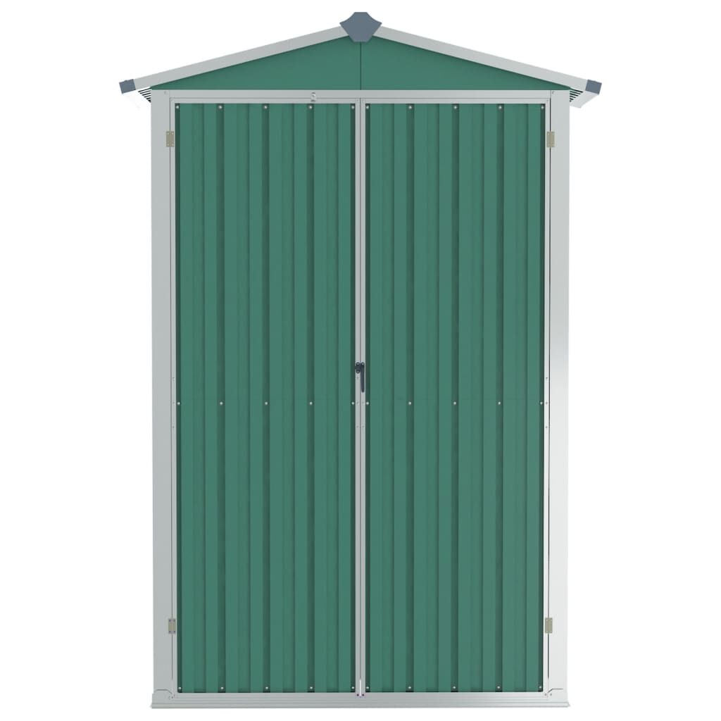 vidaXL Garden Shed Green 116x45x175 cm Galvanised Steel