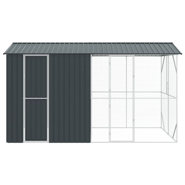 vidaXL Bird Cage Anthracite 430 x 208 x 247 cm Galvanised Steel