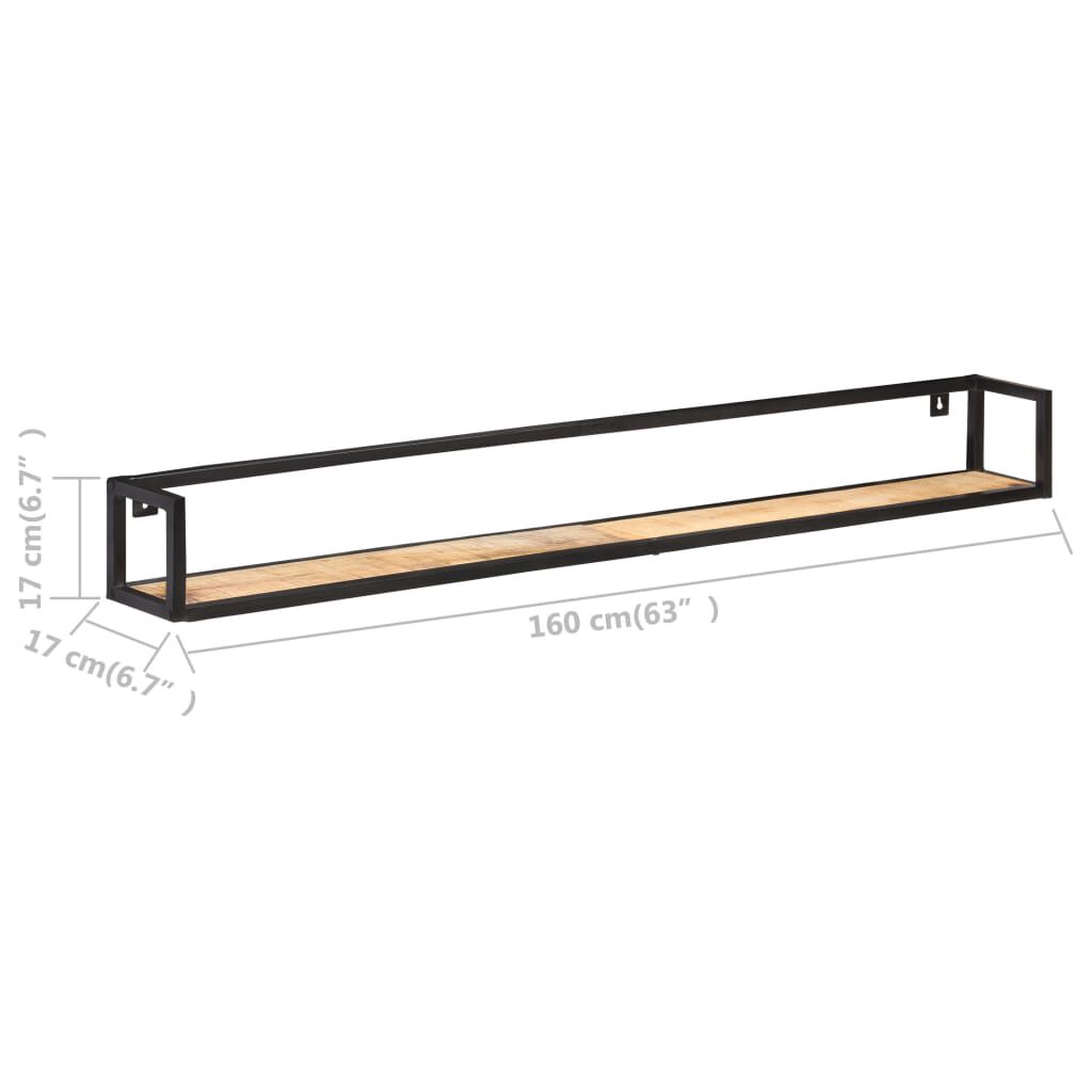 vidaXL Wall Shelves 2 pcs 160 cm Rough Mango Wood