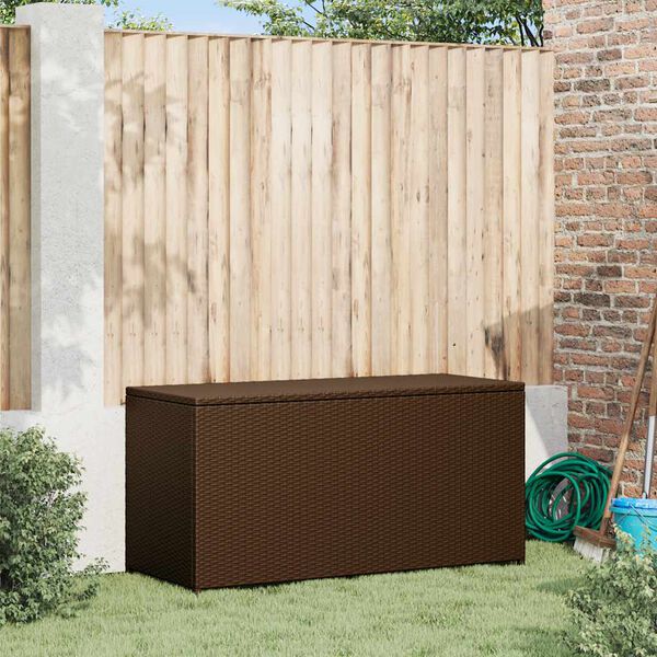 vidaXL Garden Storage Box Brown 120x50x60 cm Poly Rattan