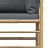 vidaXL Garden Corner Sofa with Dark Grey Cushions Bamboo