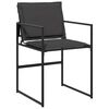 vidaXL 13 Piece Garden Dining Set with Cushions Black Textilene