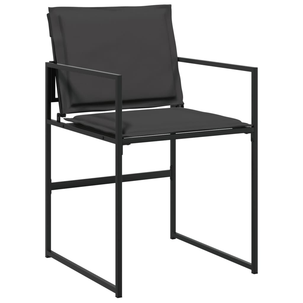 vidaXL 13 Piece Garden Dining Set with Cushions Black Textilene